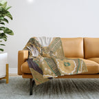 Magic Wildflowers / Yellow & Green Throw Blanket Gallery Image 1