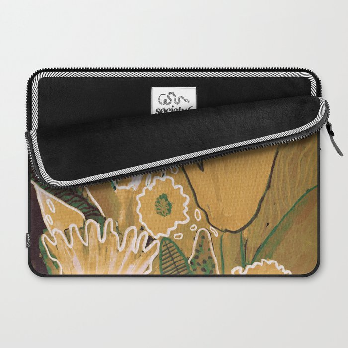 Magic Wildflowers / Yellow & Green Laptop Sleeve Gallery Image 2
