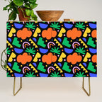 Creative colorful organic shape art pattern Credenza Gallery Image 1