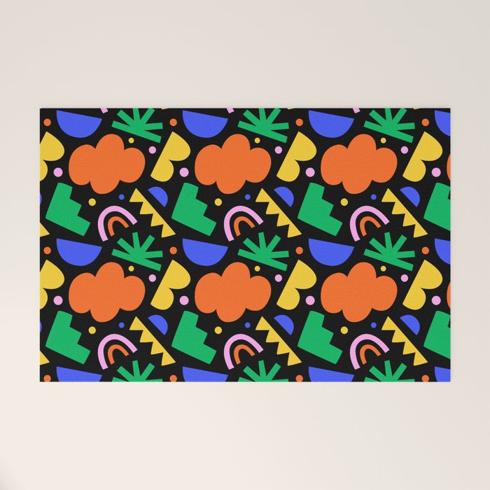 Creative colorful organic shape art pattern Welcome Mat Gallery Image 1