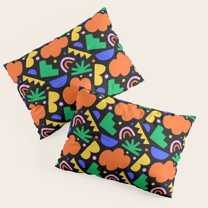 Creative colorful organic shape art pattern Pillow Sham Gallery Image 3