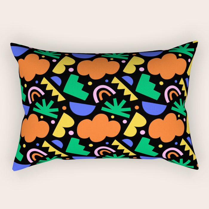 Creative colorful organic shape art pattern Rectangular Pillow Gallery Image 1