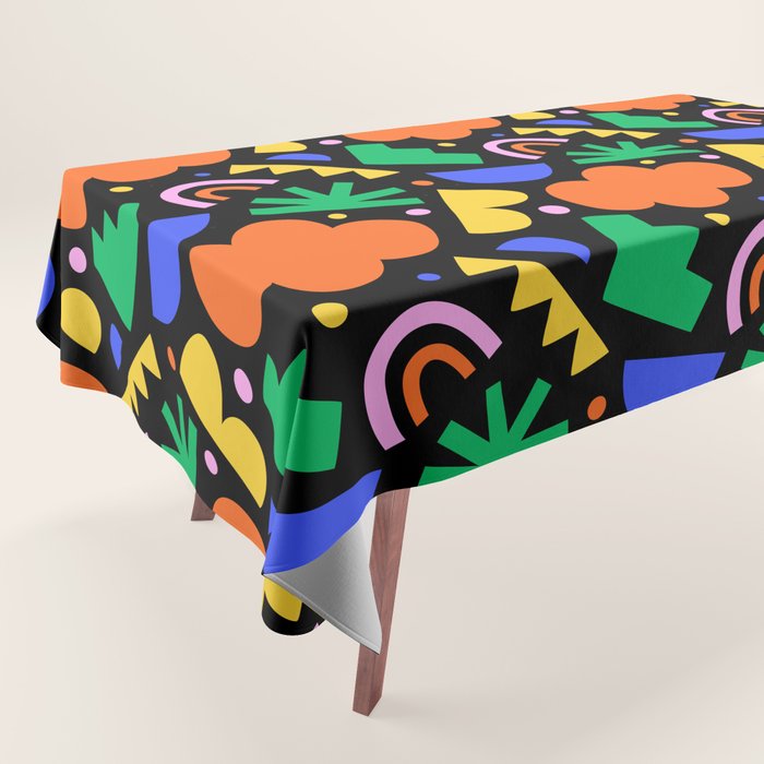 Creative colorful organic shape art pattern Tablecloth Gallery Image 1
