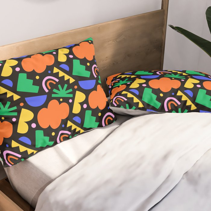 Creative colorful organic shape art pattern Pillow Sham Gallery Image 2