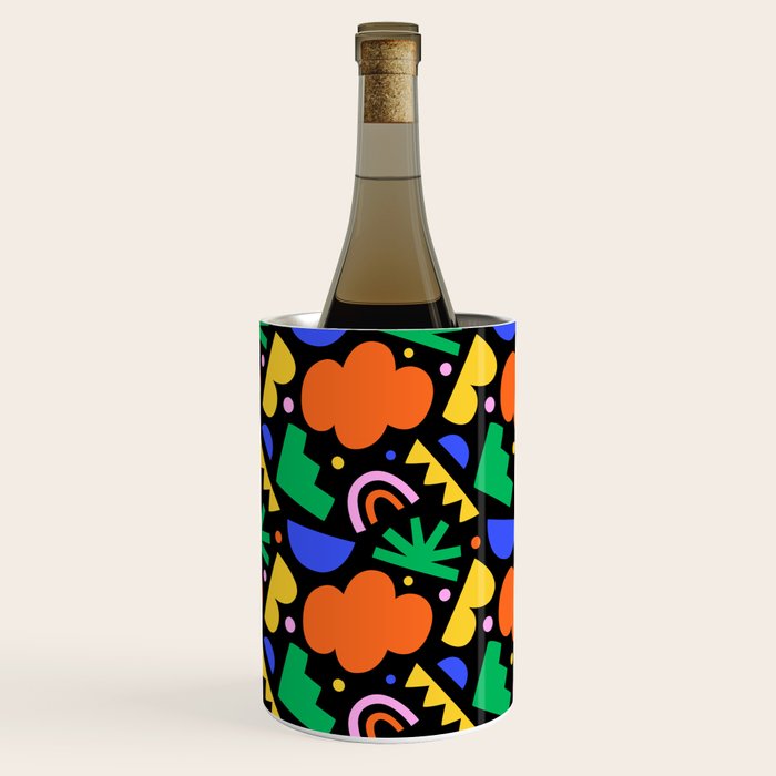 Creative colorful organic shape art pattern Wine Chiller Gallery Image 1