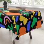 Creative colorful organic shape art pattern Tablecloth Gallery Image 3