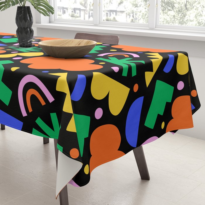 Creative colorful organic shape art pattern Tablecloth Gallery Image 3
