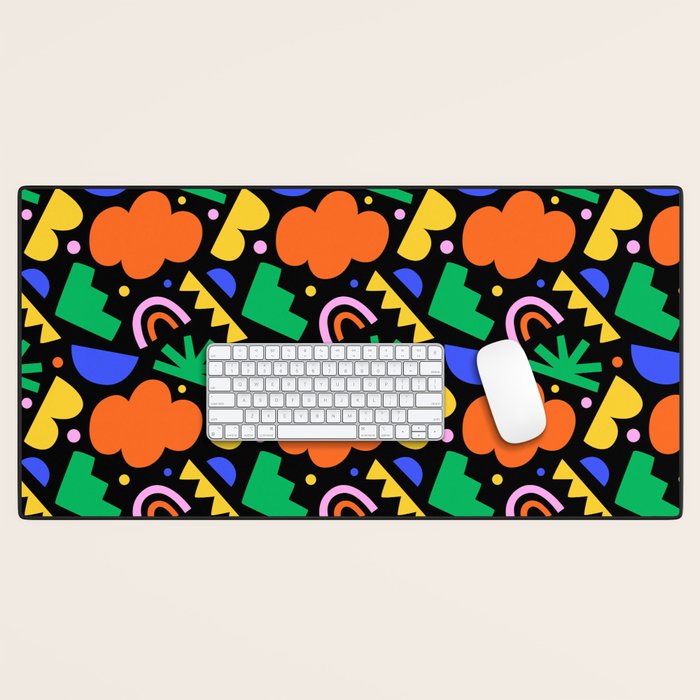 Creative colorful organic shape art pattern Desk Mat Gallery Image 1