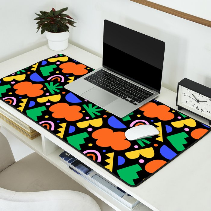 Creative colorful organic shape art pattern Desk Mat Gallery Image 2