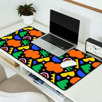 Creative colorful organic shape art pattern Desk Mat Gallery Image 2