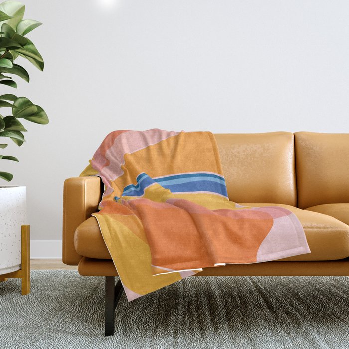 Bloom Abstract Floral Throw Blanket Gallery Image 1