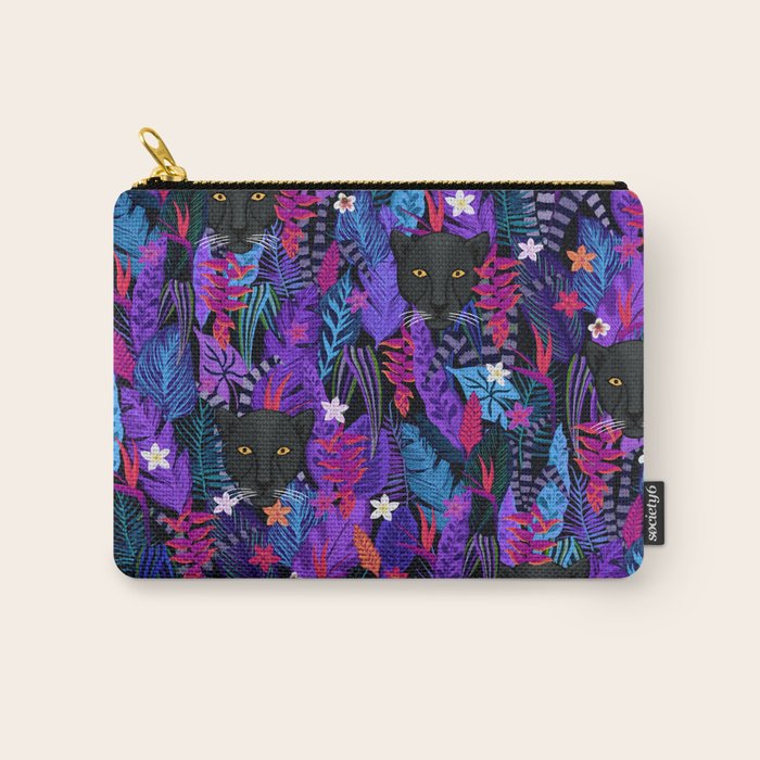 Black Panther Pattern #panther #blackpanther Carry All Pouch Gallery Image 1