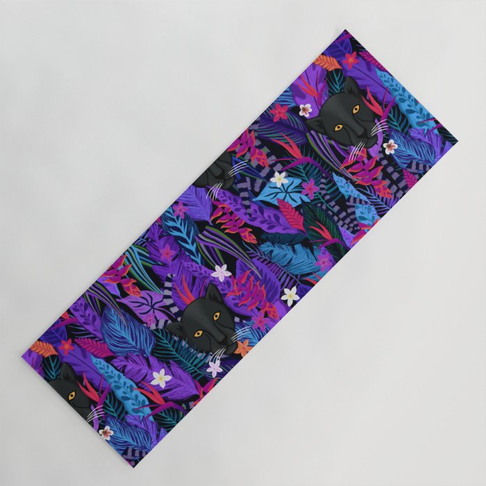 Black Panther Pattern #panther #blackpanther Yoga Mat Gallery Image 1