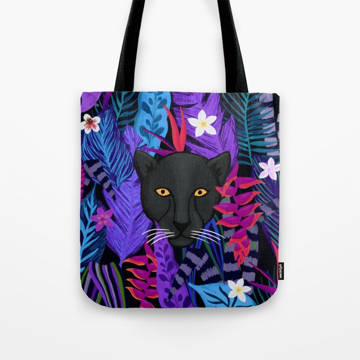 Black Panther Pattern #panther #blackpanther Tote Bag Gallery Image 1