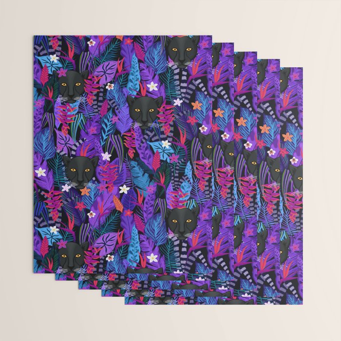 Black Panther Pattern #panther #blackpanther Wrapping Paper Gallery Image 3