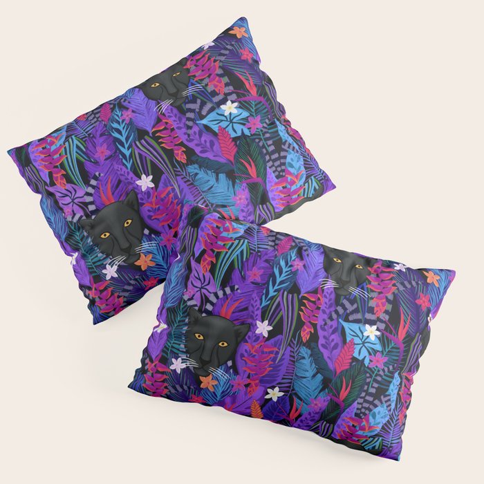 Black Panther Pattern #panther #blackpanther Pillow Sham Gallery Image 3
