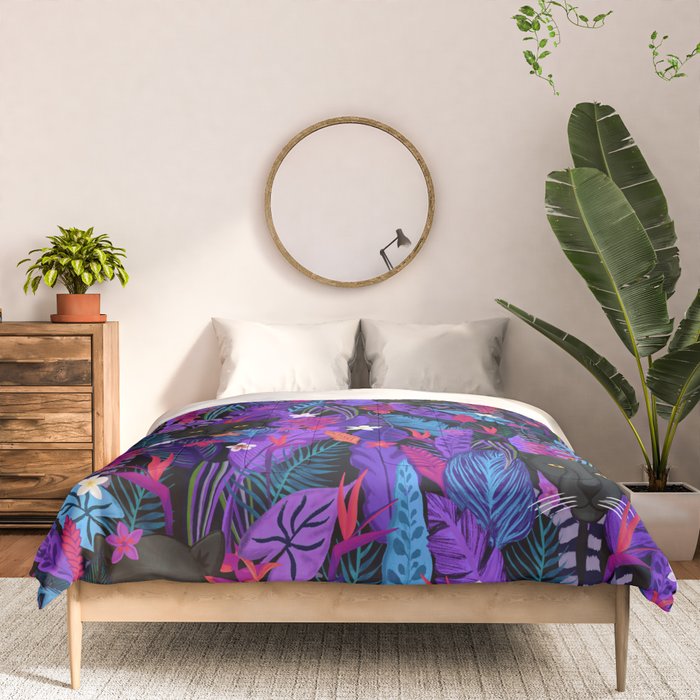 Black Panther Pattern #panther #blackpanther Comforter Gallery Image 3