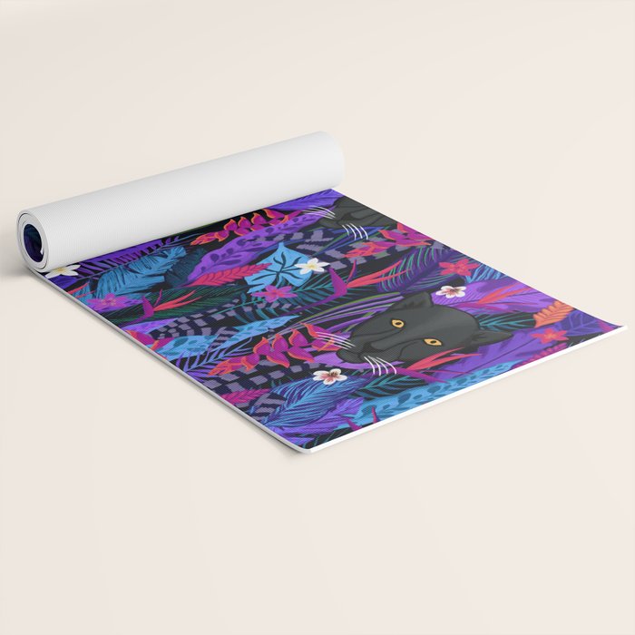 Black Panther Pattern #panther #blackpanther Yoga Mat Gallery Image 2