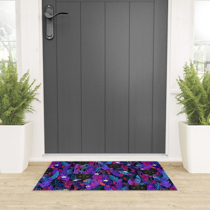 Black Panther Pattern #panther #blackpanther Welcome Mat Gallery Image 3