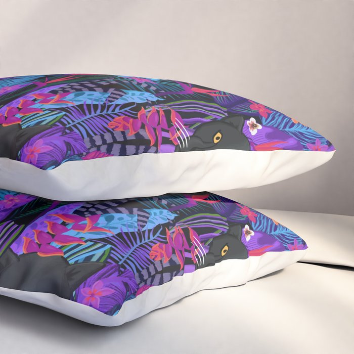 Black Panther Pattern #panther #blackpanther Pillow Sham Gallery Image 3