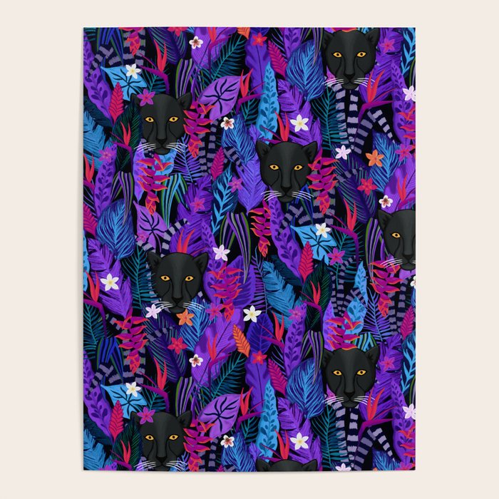 Black Panther Pattern #panther #blackpanther Poster Gallery Image 4