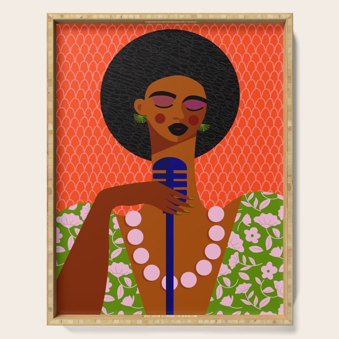 Jazz Art - A Soulful Serenade Serving Tray Gallery Image 1