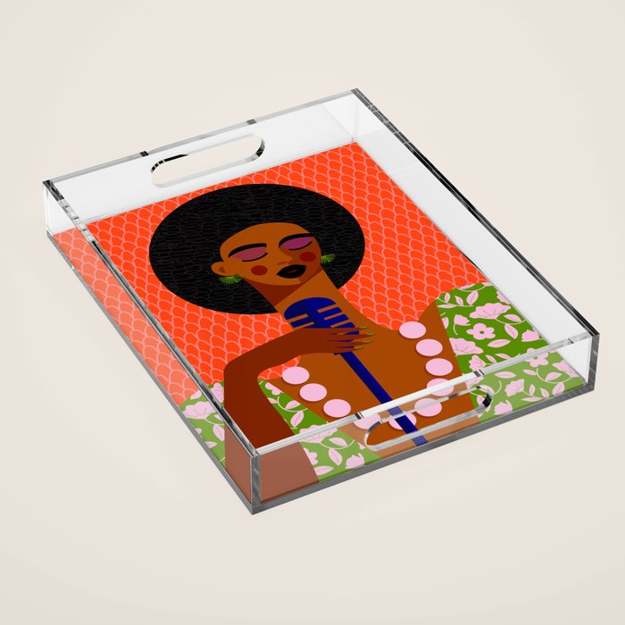 Jazz Art - A Soulful Serenade Acrylic Tray Gallery Image 1
