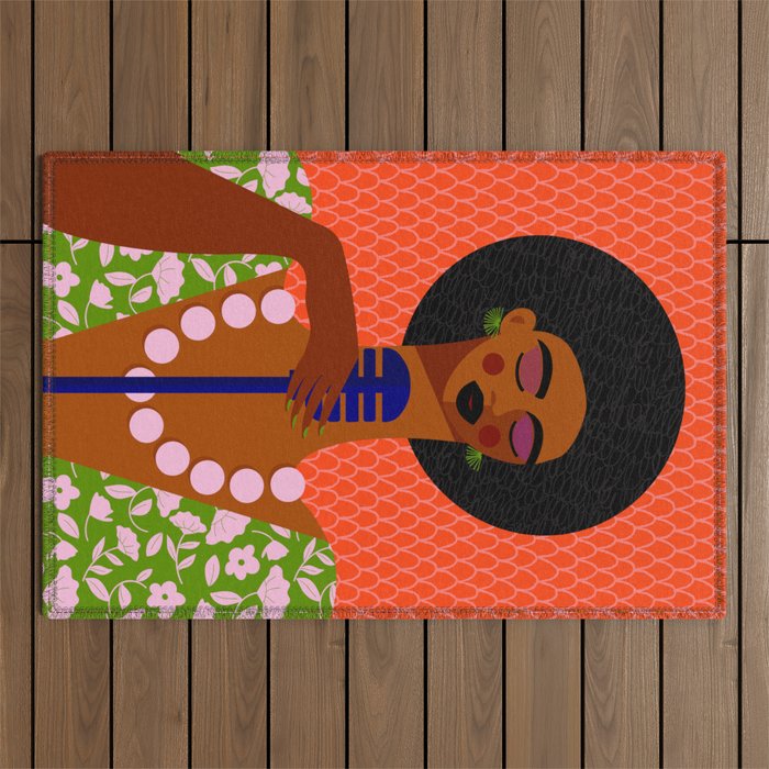 Jazz Art - A Soulful Serenade Outdoor Rug Gallery Image 1