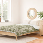 Bigfoot / Sasquatch Toile de Jouy in Forest Green Duvet Cover Gallery Image 2