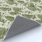 Bigfoot / Sasquatch Toile de Jouy in Forest Green Rug Gallery Image 4