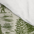 Bigfoot / Sasquatch Toile de Jouy in Forest Green Comforter Gallery Image 4