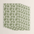 Bigfoot / Sasquatch Toile de Jouy in Forest Green Wrapping Paper Gallery Image 3