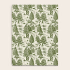 Bigfoot / Sasquatch Toile de Jouy in Forest Green Notebook Gallery Image 4