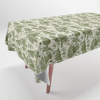 Bigfoot / Sasquatch Toile de Jouy in Forest Green Tablecloth Gallery Image 1