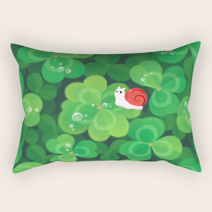 Happy lucky snail Rectangular Pillow Gallery Image 2