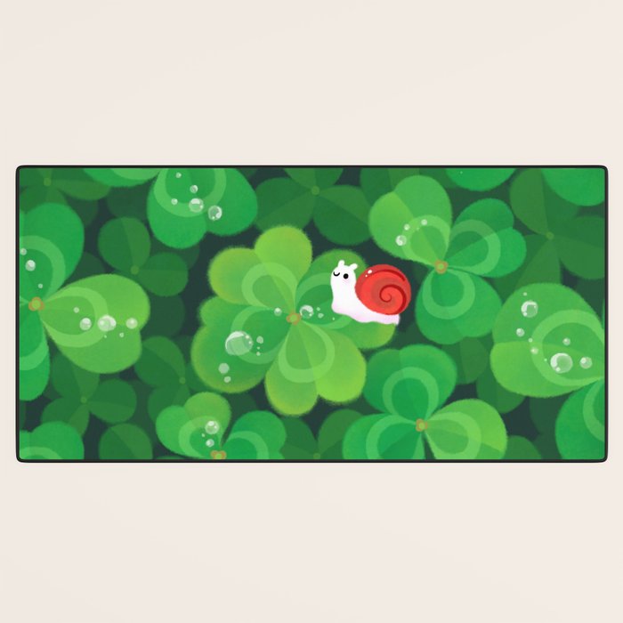 Happy lucky snail Desk Mat Gallery Image 3