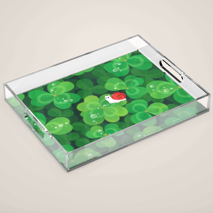 Happy lucky snail Acrylic Tray Gallery Image 1