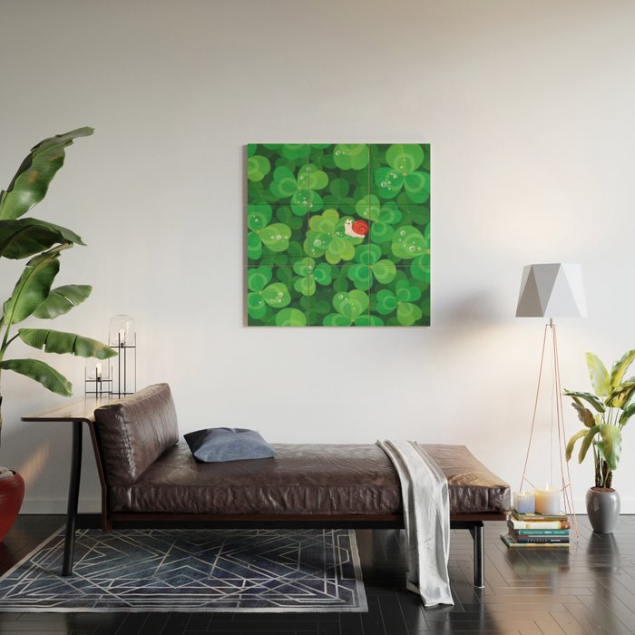 Happy lucky snail Wood Wall Art Gallery Image 2