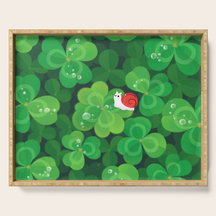 Happy lucky snail Serving Tray Gallery Image 1