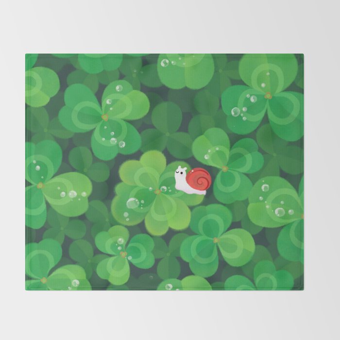 Happy lucky snail Throw Blanket Gallery Image 2