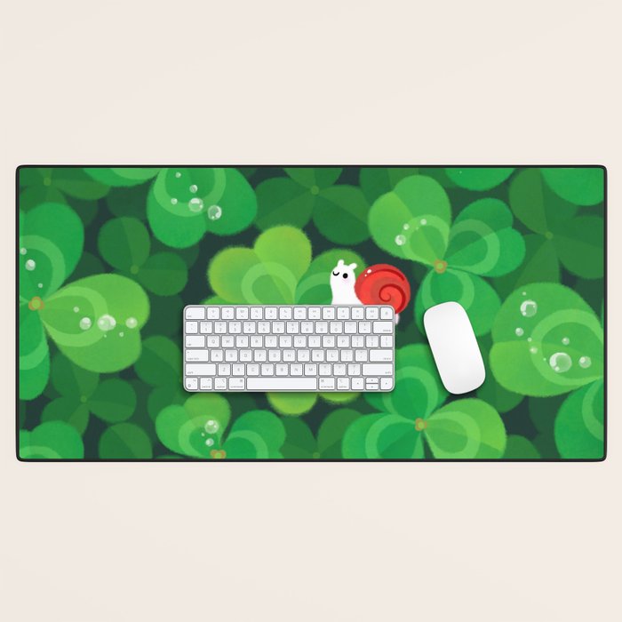 Happy lucky snail Desk Mat Gallery Image 1
