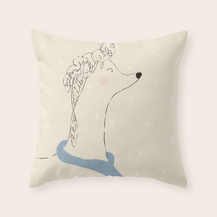 Winter Poodle Throw Pillow Gallery Image 6
