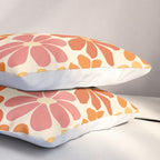 Retro Orange, Yellow & Pink Flower Pattern Pillow Sham Gallery Image 3
