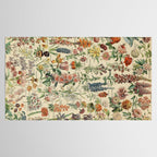 French Vintage Flowers Chart Adolphe Millot Fleurs Larousse Pour Tous Funky Cozy Boho Maximalist Tablecloth Gallery Image 2
