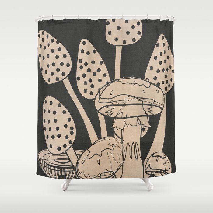 Abstract Mushrooms 1 Shower Curtain Gallery Image 1