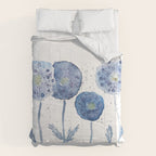 4 indigo abstract dandelion 2 Comforter Gallery Image 6