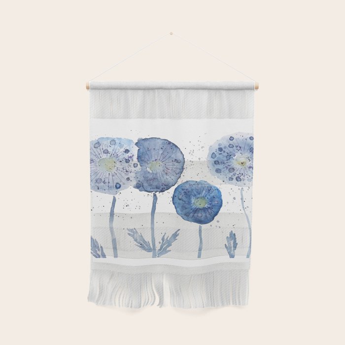 4 indigo abstract dandelion 2 Wall Hanging Gallery Image 1