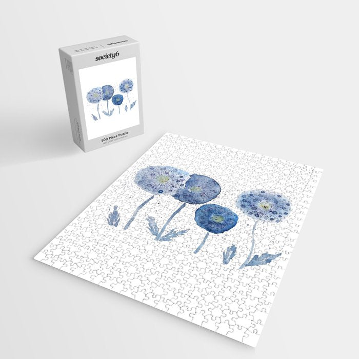 4 indigo abstract dandelion 2 Jigsaw Puzzle Gallery Image 2