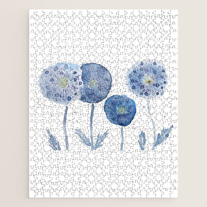 4 indigo abstract dandelion 2 Jigsaw Puzzle Gallery Image 1