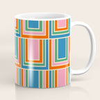 Colorful Retro Geometric Portes Pattern II Blue Orange Pink Green Coffee Mug Gallery Image 1